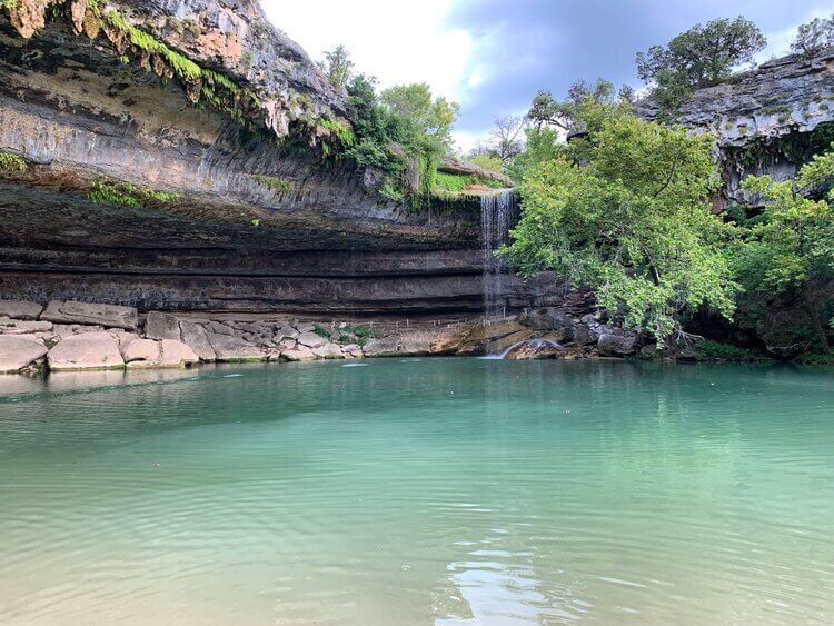 A shot of Media Lake's blue water cavernous respite.